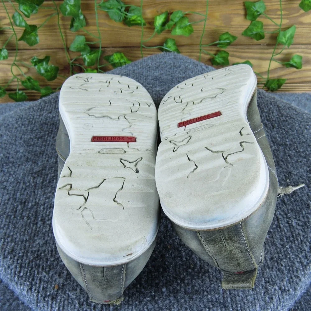 Pikolinos Men's Casual Shoes Gray Leather Size 44 M‎ Lace-Up Comfortable
